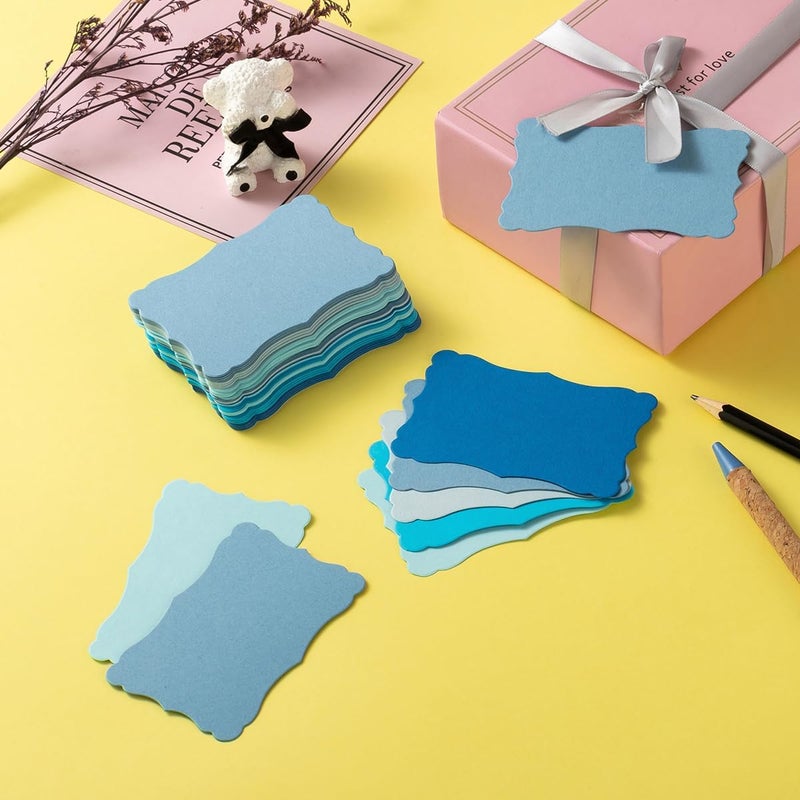 Toperd 120 Pieces Small Mini Business Cards Vintage Assorted Colors Blank Note Gift for Business Cards, Gift (5 Blue) - Image 3